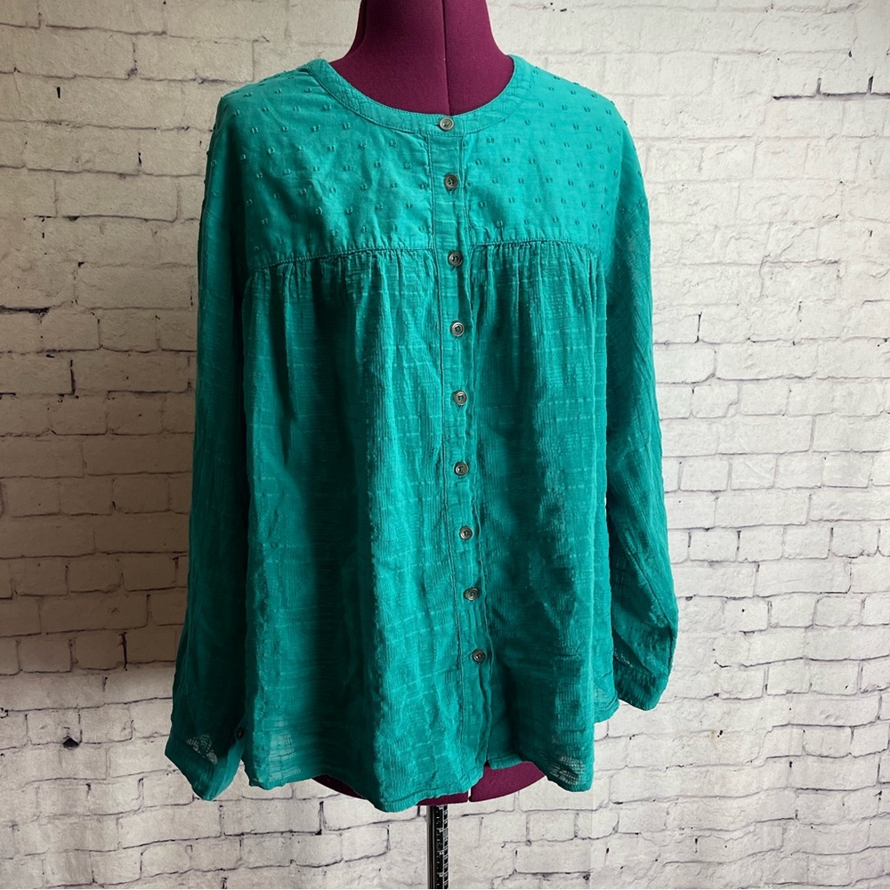 Anthropologie Pilcro and the letterpress Mila draped button down blouse medium